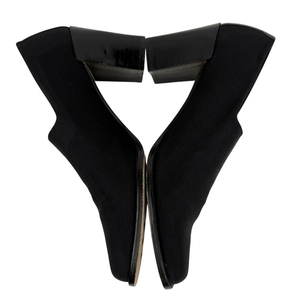 Donald J Pliner Heels Black Slip On Block Heel Square Toe Womens 8.5 Minimalism